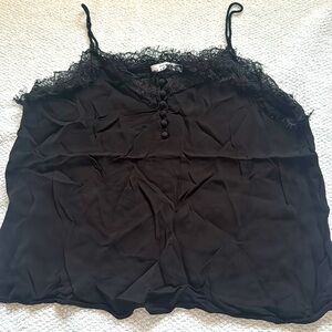 Mango Spaghetti straps Blouse Size Small Black Color